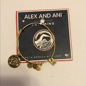 Alex and Ani Gold Swimming Charm Bracelet